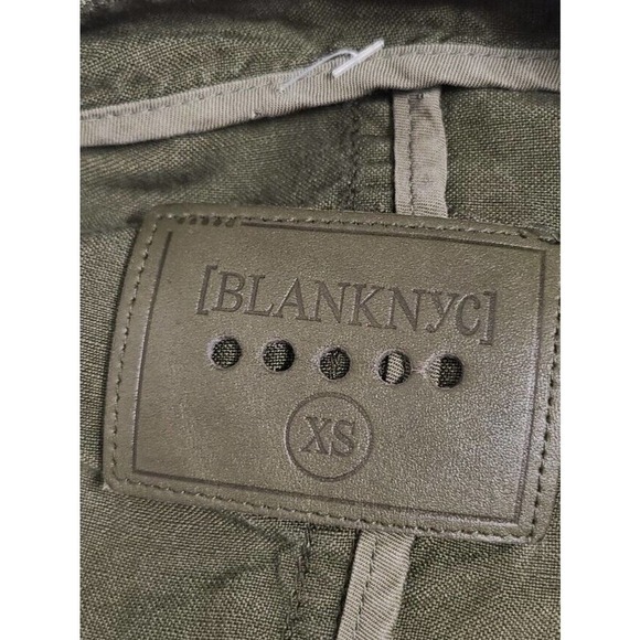 BLANKNYC Drape Front Cardigan Jacket Olive Green Linen Blend Women's Size XS EUC - Picture 5 of 9